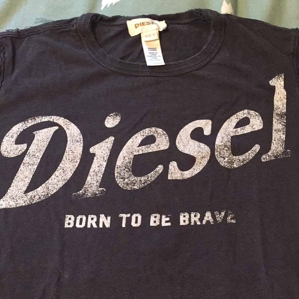 Diesel Solid Black Vintage Style Shirt Size Small